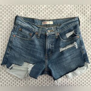 Levi Mid-Rise Distressed Shorts